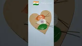 Indian Flag 🇮🇳 Painting on Leaf / Leaf painting #flag #tricolour #viral #youtubeshorts #shorts