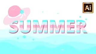 How to Create a Summer Text Effect in Illustrator with Pastel colors | Vector Art | Tutorial 7