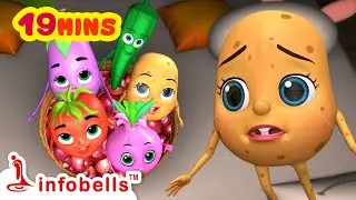 குறும்புக்கார காய்கறி ஐந்து, கட்டில் மேலே உருண்டது | Tamil Rhymes for Children | Infobells