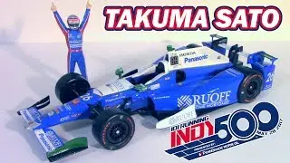 Победитель гонки Indy 500 2017 года Такума Сато, масштаб 1/18, литая фигурка, обзор HD [Greenlight]