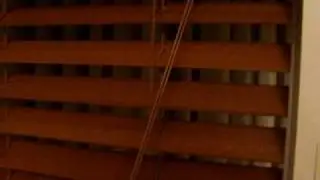 Caroline Pecan Nut - video 2 - real wood venetian blinds - display stand view
