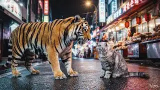 A Cat Meets a Tiger in the City&hellip; This Is Adorable