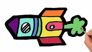 glitter rocket coloring for kids
