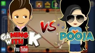 POOJA V/S GAMING WITH K - BEST TRICKSHOTS EVER - 8 BALL POOL - MINICLIP