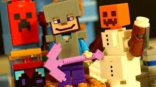 LEGO Minecraft 21131 The Ice Spikes - Лего Майнкрафт Мультики 2017 Ледяные Шипы - ОБЗОР