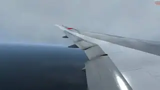 P3D5, 4K, stormy landing in Barcelona LEBL, REX Sky Force test, Wing View.