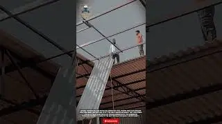 Fast & Efficient Light Steel Roof Installation! (Simple Construction Worker Method) #workers #tools