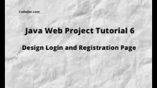 Java Project tutorial 6 Design Login and registration Page using HTML, CSS and Bootstrap