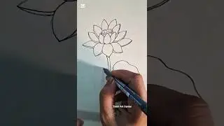 How to draw the Lotus Flower ? easy # simple # shorts # Line drawing # Sweet # art.
