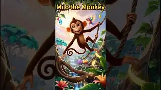 Milo the Monkey | AI Animation short video #aianimation   #animalsshorts  #monkey  |