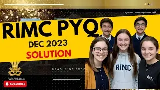 RIMC December 2023 Paper Solution 🔥 | Full Answer Key & Explanation