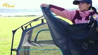How to set up and take down the cat tower tent with waterproof ground