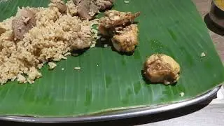 Mutton biriyani, Palipalayam chicken & omelette at Dindigul Thalapakattai  restaurant in Salem.