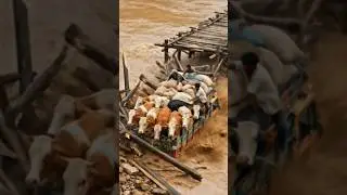 Wooden Bridge Breaks &mdash; Cow Truck Sinks in Seconds! | #Shorts
