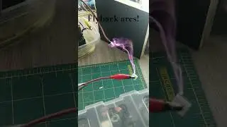 Crt flyback transformer arcs @24v#high voltage#scary#like and subscribe for more content like this!