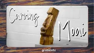 Carving Moai 🗿 - Ich schnitze einen Osterinselkopf aus einem Eichenscheit
