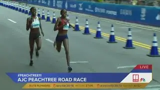 Бриджид Косгей побеждает в элитной женской гонке AJC Peachtree Road Race