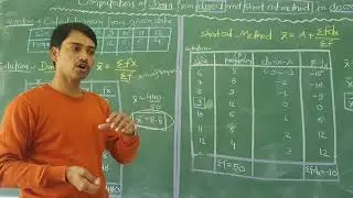 Mean from direct and short cut method in discrete series