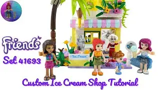 How to Build Lego Friends Surfer Beachfront Ice Cream Shop Custom Build MOC 41693