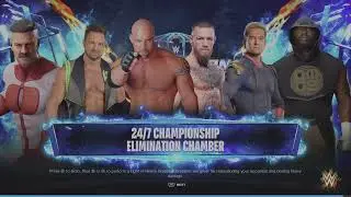 WWE 2K24 Homelander Alt. VS Omni-Man, Omos, Connor, LA, Goldberg Elm. Chamber Match WWE 24/7 Tittle