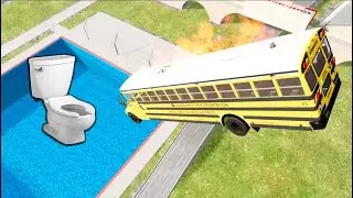 Would You Survive These School Bus Crashes - BeamNG Drive. Bus videos 2025. School bus 🚌bus bus