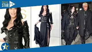 Cher looks younger than ever in leather gown and fishnets