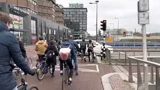Segregated cycle track in Utrecht March 2023
