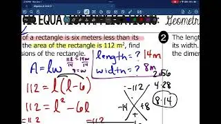 Algebra 2 Unit 3 Lesson 9 Quadratic Apllications (short video)