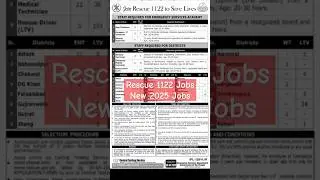 Rescue 1122 New Jobs | Latest Rescue Jobs 2025