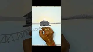 Frozen lake painting#shorts #youtubeshorts