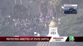 Protesters converge on California Capitol, 12 arrested