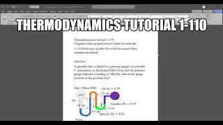 Thermodynamics made up question 1-110 A gasoline line is linked to a pressure gauge via a double-U