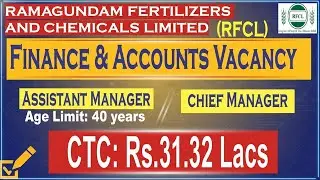 ₹31.32 Lakhs Salary! 💰 RFCL Finance Recruitment 2025 | Permanent PSU Job for CA/CMA/MBA