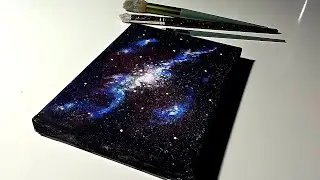 Easy way to paint a Galaxy / Acrylic painting for beginners