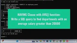 Learn SQL with MySQL Database | HAVING Clause &ndash; Filter Groups After GROUP BY using CLI