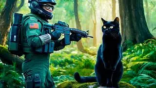 Fantasy Epic Scene of Man Shooting Cat with Magical Realism : Copyright Free MP4 Download.