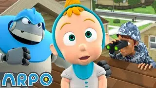 Robot vs Soldier! Protect The Baby | ARPO The Robot | Funny Kids Cartoons | Moonbug Kids