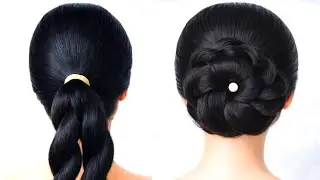 High Bun Hairstyle/ Easy and elegant bun hairstyle/ Juda Hairstyle/ @bunhairstyle @juda