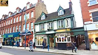 [4K] London Walk - 😃  Putney High Street in South West London Suburbs