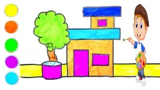 How to draw House Color | East To Cute House Draw | Easy To Draw A Kids Video | How To Butterfly 