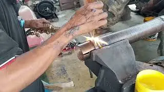 Flexible Pipe Exhaust For Genset Cummins Repair Making Breezing Rod Weld 