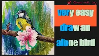 How To Draw An Alone Bird/ How To #Draw A Easy Bird Step By Step/ #Bird Drawing Tutorial So Easy!