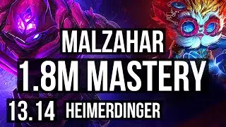 MALZAHAR vs HEIMERDINGER (TOP) | 2/1/11, 1.8M mastery, 500+ games | KR Diamond | 13.14
