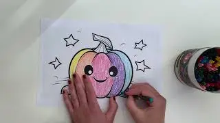 M&aring;la en Halloweenpumpa i alla regnb&aring;gens f&auml;rger - kreativ f&auml;rggl&auml;dje f&ouml;r alla barn!
