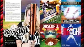 Sports Baseball Flyer Psd - Adobe Photoshop | Baseball Sports Flyer Psd-Adobe photoshop