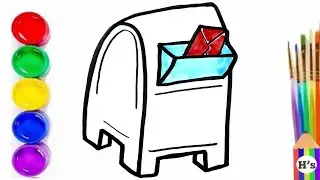 How To Draw a Cute Postal Mailbox | Bolalar uchun pochta qutisini rasm chizish
