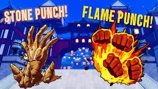 USING STONE PUNCH & FLAME PUNCH IN DEMON BLADE ROBLOX