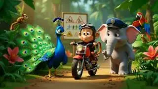 Bandar Ki Tez Bike 🚲 | Funny & Safety Story for Kids #cutebaby #funny #comedy #goodlovesong 