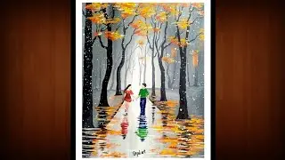 Couple Walking on the road ll Poster colour painting ll Utpal Arts ll
