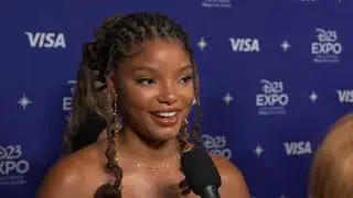 D23 The Little Mermaid: Halle Bailey Official Interview | ScreenSlam